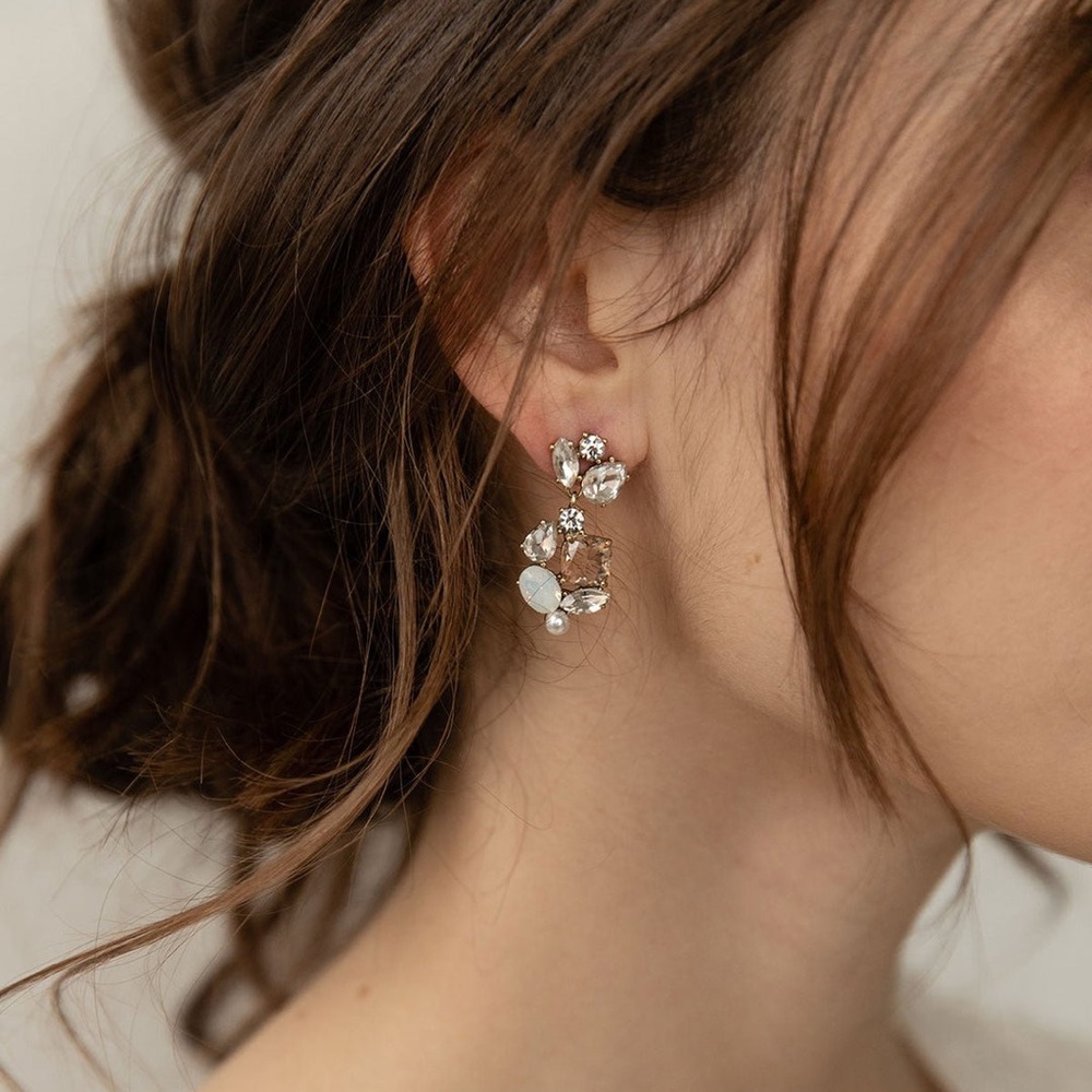 Olive and Piper Oxidized Gold Domenica Earrings